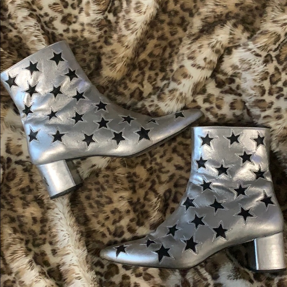 Modern Vice x Archive silver and black star boots
